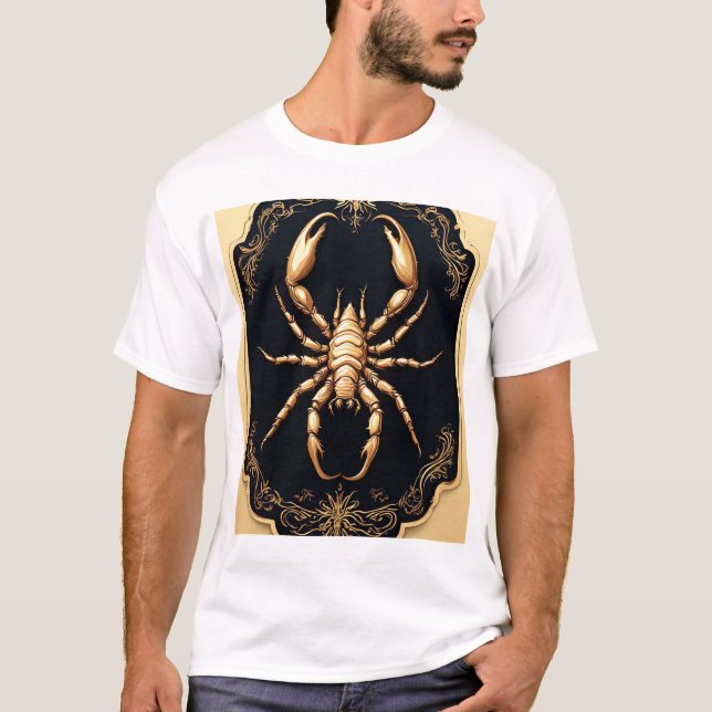 T-shirt Œuvre d'art araignée dorée de luxe (Devant)