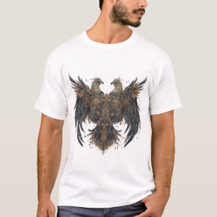 T-shirt Œuvre d'art complexe représentant deux aigles avec