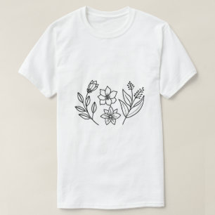 T-shirt Œuvre d'art créative en noir et blanc