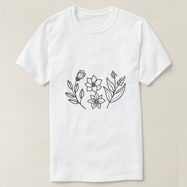 T-shirt Œuvre d'art créative en noir et blanc (Design devant)