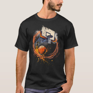 T-shirt Œuvre d'art de basketball Amateur de basketball Sp