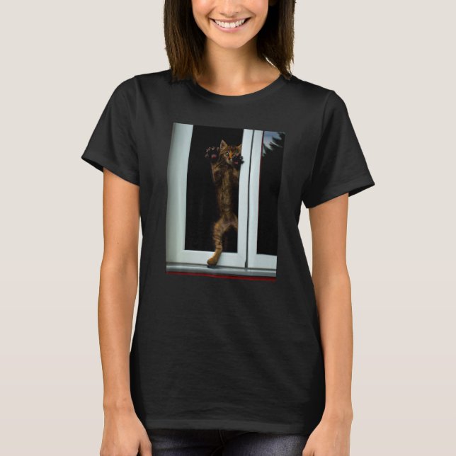 T-shirt OEuvre d'art de chat Freaky mème chaton (Devant)