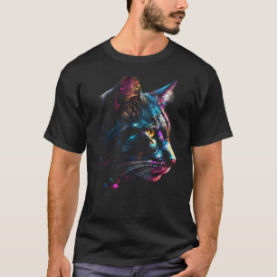 T-shirt Œuvre d'art de chat - Portrait Chat animal coloré