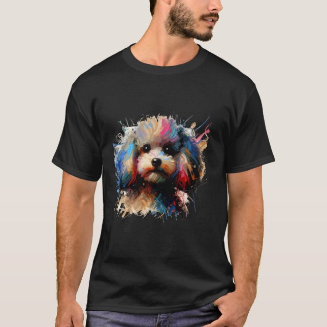 T-shirt Œuvre d'art de chien caniche (Devant)
