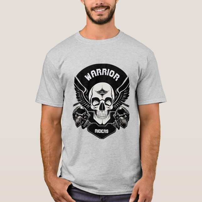 T-shirt Œuvre d'art de crâne ailé (Devant)