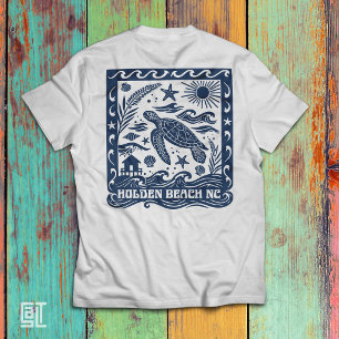 T-shirt Œuvre d'art de la tortue marine de Holden Beach NC
