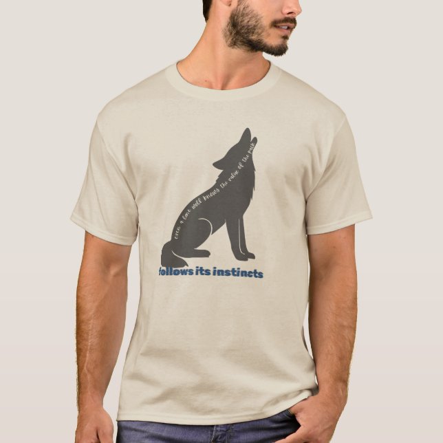 T-shirt oeuvre d'art de loup (Devant)