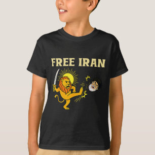 T-shirt Œuvre d'art du lion du drapeau iranien