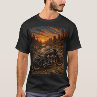 T-shirt Œuvre d'art en mosaïque Bobber Coucher de soleil d