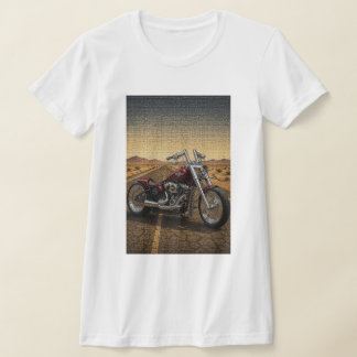 T-shirt Œuvre d'art en mosaïque de moto chopper Crimson Hi
