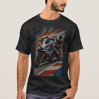 T-shirt Œuvre d'art en mosaïque Superbike Racing Apex