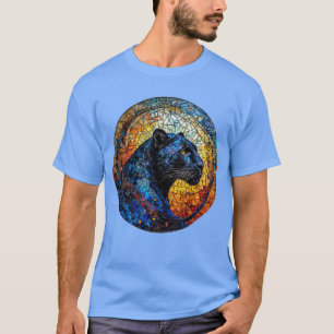 T-shirt Œuvre d'art en verre coloré Majestueux Panthère