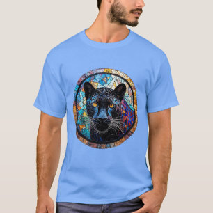 T-shirt Œuvre d'art en verre coloré Majestueux Panthère