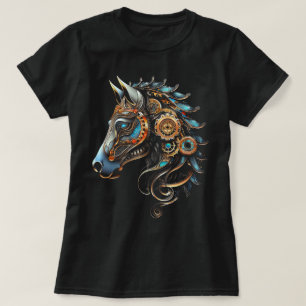 T-shirt Œuvre d'art équestre Fantastique Animal Coloré Gra