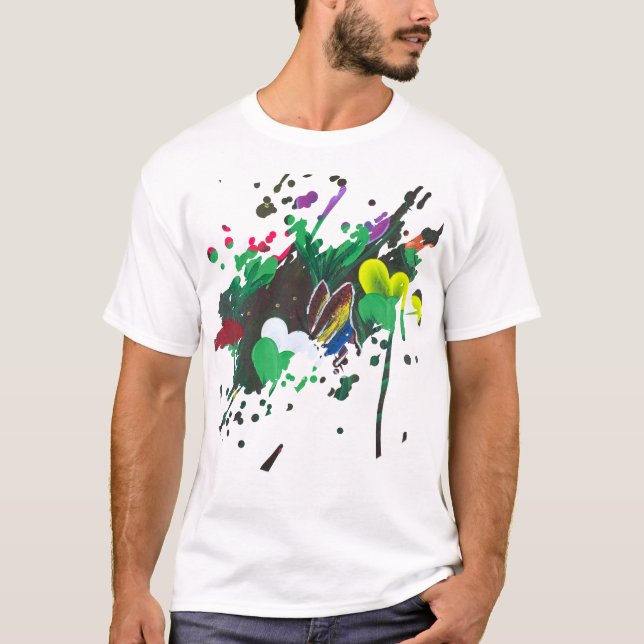 T-shirt Œuvre d'art faite main - Papillon Bolssom (Devant)