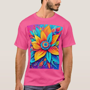 T-shirt Œuvre d'art floral vibrant