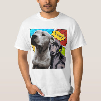 T-shirt Œuvre d'art originale Pitbull et Staffy de mes deu