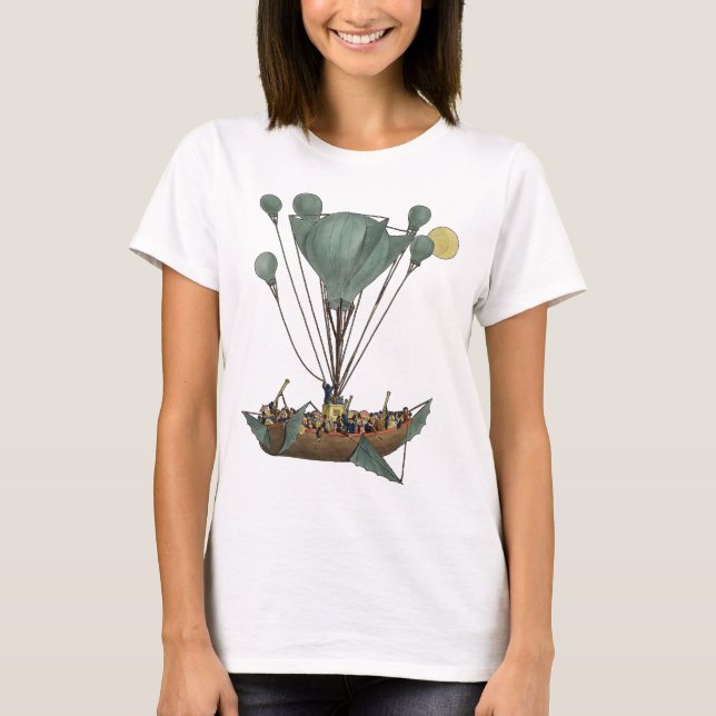 T-shirt Œuvre d'art représentant un dirigeable ancien (Devant)