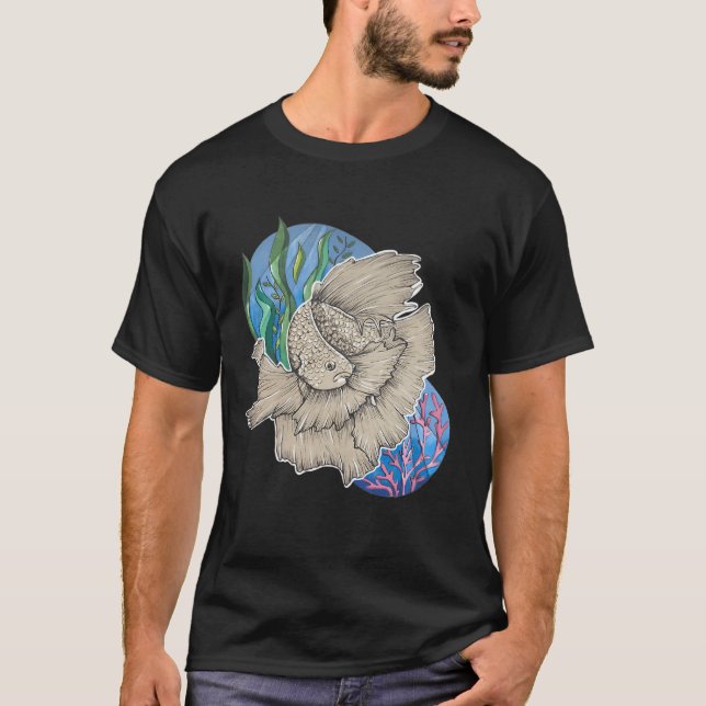 T-shirt Œuvre d'art sur les poissons Betta (Devant)