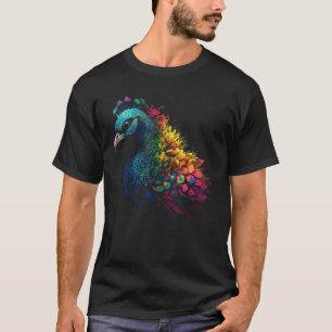 T-shirt Oeuvre d'artiste Peacock Animal Motif Peacock