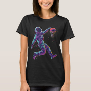 T-shirt OEuvre de basket-ball L'astronaute Slam Dunk Bball