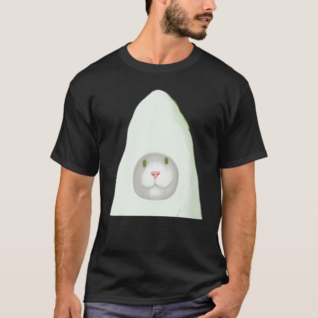T-shirt OEuvre de chaton souriant mème de chat blanc (Devant)