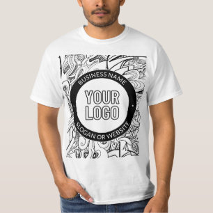 T-shirt OEuvre de ligne moderne et votre logo avec texte m