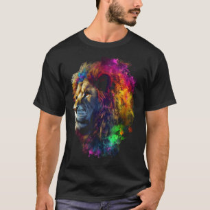T-shirt Oeuvre de Lion Art animal coloré Lion