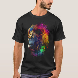 T-shirt Oeuvre de lion Lion animal coloré Lion