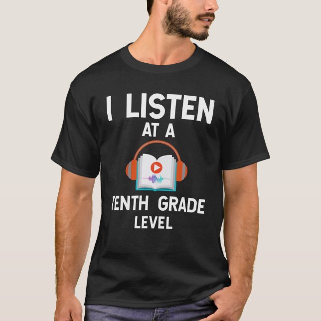 T-shirt Oeuvre De Livres Audiobook Lover - J'Écoutez À Une (Devant)