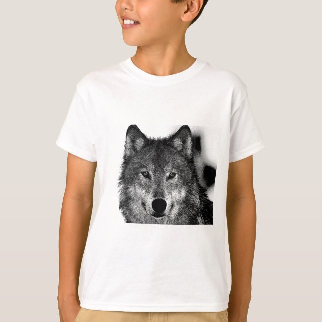 T-shirt Oeuvre de Loup noir et blanc (Devant)