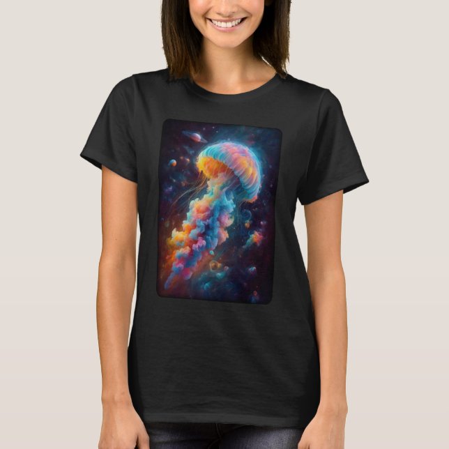 T-shirt Oeuvre de méduse cosmique (Devant)