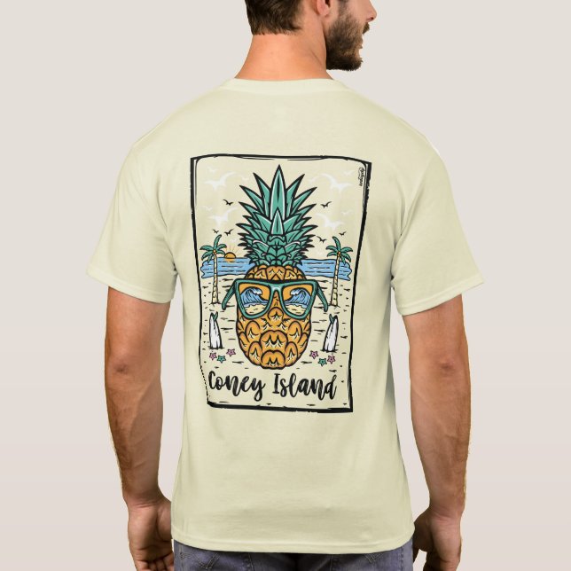 T-shirt Oeuvre de Retro Coney Island Beach de chaque côté (Dos)