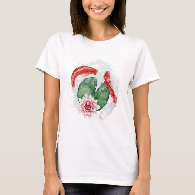 T-shirt Oeuvre japonaise de Koi Fish (Devant)