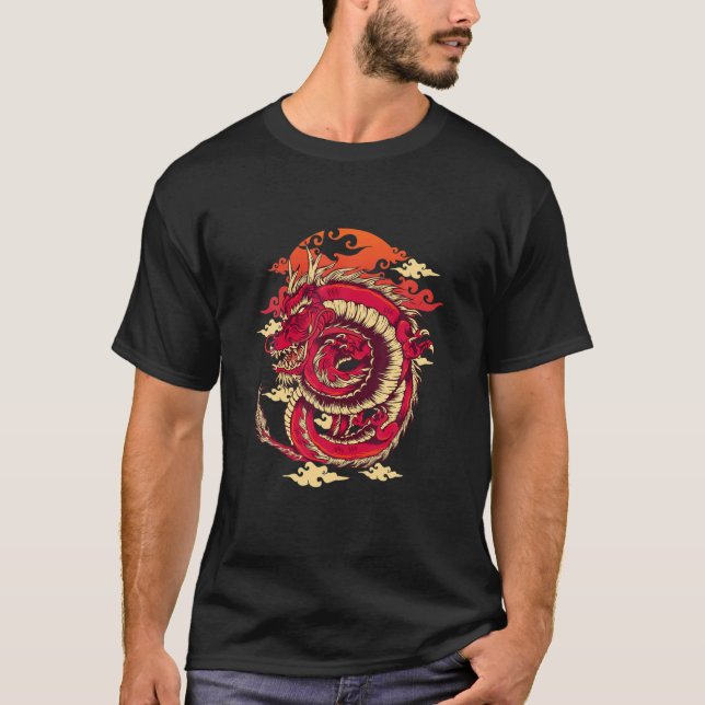 T-shirt Oeuvre Japonaise Dragon Art Traditionnel Irezumi R (Devant)