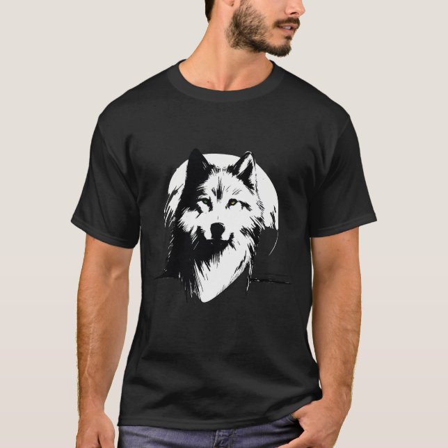 T-shirt Oeuvre majestueuse de Portrait Wolf (Devant)