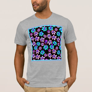 T-shirt Oeuvre Motif De Fleurs De Neon. Commandez dès main