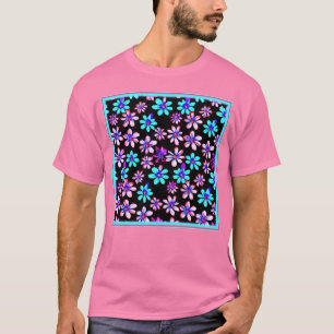 T-shirt Oeuvre Motif De Fleurs De Neon. Commandez dès main