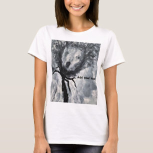 T-shirt Oeuvre originale en noir et blanc de Surpristed Wo