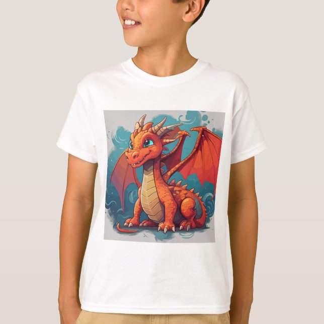 T-shirt OEuvre rouge dragon (Devant)