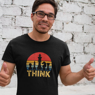 T-shirt Oeuvre vintage d'échecs Sunset - Inspirer "Think"