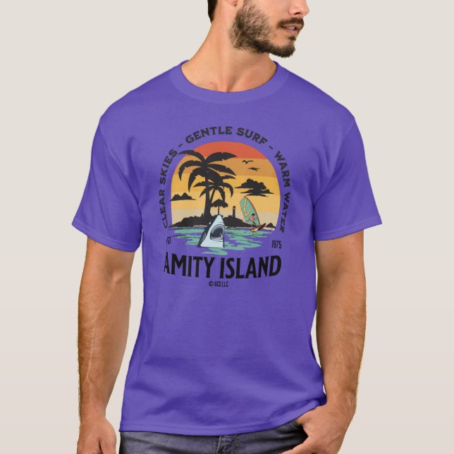 T-shirt Œuvres d'art de fans de Jaws Île d'Amity vacances (Devant)