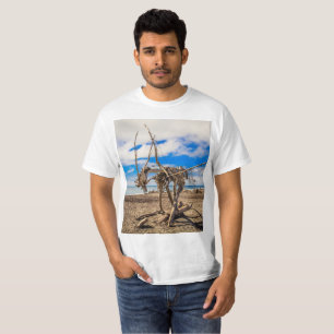 T-shirt Oeuvres d'art sur Hokitika Beach, Nouvelle-Zélande