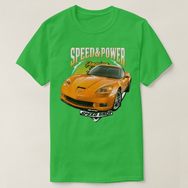 T-shirt of American Muscle Car Speed And Power (Design devant)