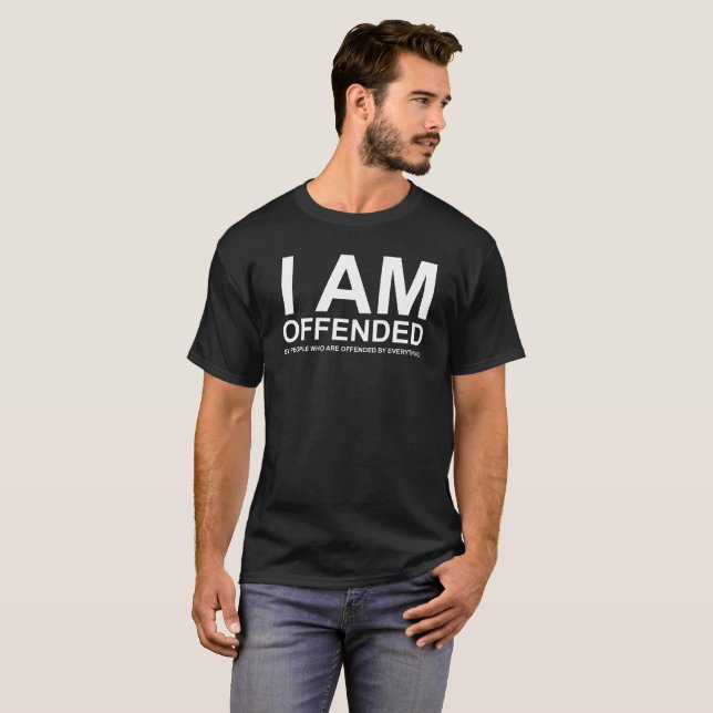 T-shirt Offensé par les personnes qui sont SJW drôles (Devant entier)