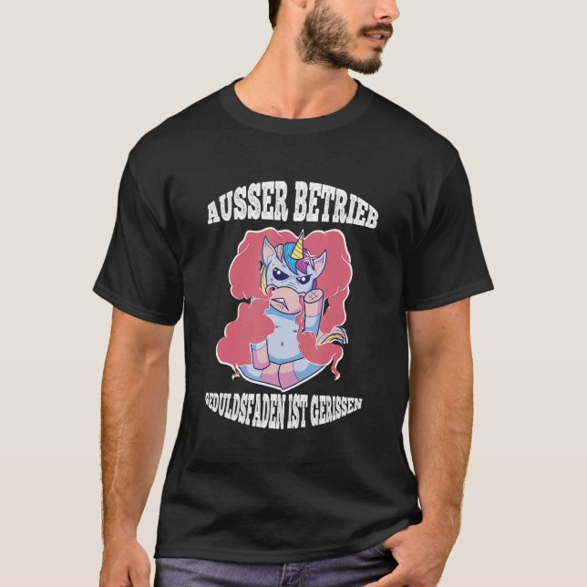 T-shirt Office Patience Thread Cracked Office Work Unicorn (Devant)