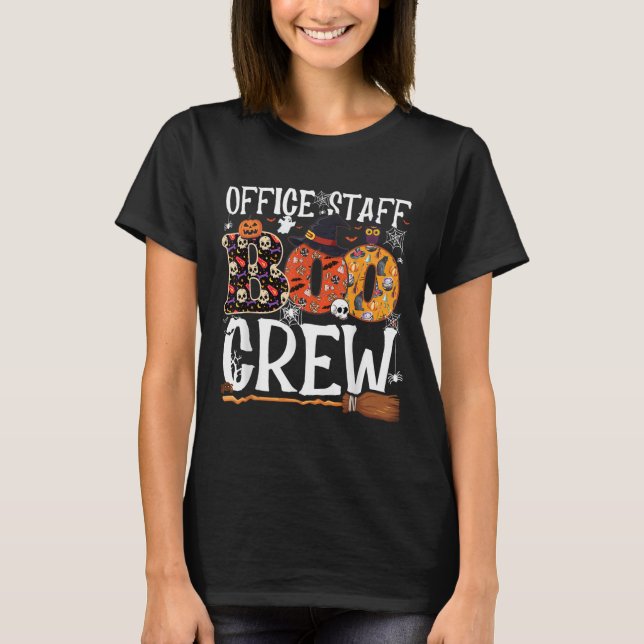 T-shirt Office Staff Boo Crew Funny Halloween Matching Cos (Devant)