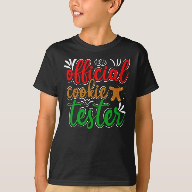 T-shirt Official Cookie Tester – Cute Christmas Baking Tee (Devant)