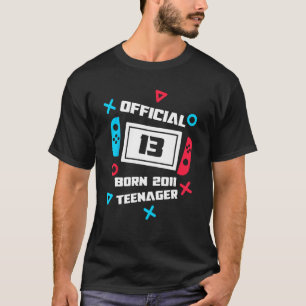 T-shirt Officiel 13 Né 2011 Jeune garçon 13e anniversaire