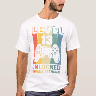 T-shirt Officiel Adolescent 13E Anniversaire Cadeau Niveau
